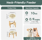 Ceramic 0.9 Cup Raised Dog Slow Feeder Set, Elevated Bowl with Wooden Stand for Small Dog and Cat, 6.1inch Puzzle Slow Dog Food Dish, Anti-Gulping(Light Yellow, Single Bowl+ Stand)