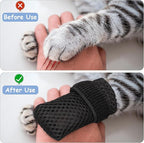 4 Pcs Cat Boots, Anti Scratch Cats Mittens, Breathable Cat Shoes to Prevent Scratching, Adjustable Mesh Cats Claw Protectors, Suitable for Kittens When Bathing and Nail Trimming(S,Black)
