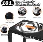 Metal Elevated Dog Bowls for Large Extral Large Breed Raised Dog Bowl Stand with Sprill Proof Mat and 3000ML Pet Bowls, 17" Tall Food & Water Feeder for Extra Large Breed