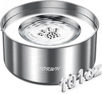 Stainless Steel Dog Water Bowl No Spill, 101oz/3L Large Capacity Pet Water Dispenser with Floating Disk, Non-Slip Slow Drink Feeder for Cat, Anti-Gulping & Splash Proof for Travel, Car & Home
