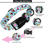ARING PET Summer Dog Collar, Cute Blue Ice Cream Doggy Collars for Puppy Small Medium Large Boy Girl Dogs Pet, for Daily Photos Outdoor Beach Walking Picnic, L