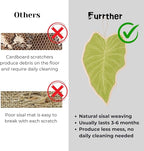 Botanical Leaf Cat Scratching Mat – Leaf-Shaped Natural Sisal Pad for Wall & Floor, Hanging Cat Scratcher with Catnip Pompom, Unique Indoor Jungle Decor & Furniture Protector (21.7 x 13 x 0.2 inches)