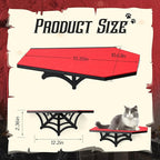 Gothic Wall Mounted Halloween Shelf Coffin Spider Web Style Cat Tree Wall Load Bearing up to 30 Lbs/ 14 kg Black Cat for Indoor