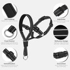 Weesiber No-Pull Dog Head Halter - Adjustable Dog Muzzle Leash, Padded Head Collar for Dogs to Prevent Heavy Pulling On The Leash(Black,L)