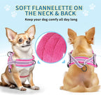 Lukovee No Pull Dog Harness and Leash Set, Soft Padded Small Dog Harness, Neck & Chest Adjustable Reflective Vest Puppy Harness with 4ft Lightweight Anti-Twist Dog Leash for Small Dogs (XXS, Fuschia)