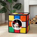 LUCKITTY Cat Condo House with Reversible Cushions and Fluffy Ball Hanging, Foldable Magic Cube, Large Cave Bed for Indoor Cats, Unique Puzzle Shape Lagre 16.5“ x 16.5" x 16.5”