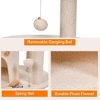 33-in Heavy-Duty Cat Tree for Large Cats, Multi-Level Tower with Sisal Scratching Posts, Plush Perch, Hammock & Condo Anti-Tip Design