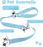 2 Pack Dog Doorbells, Pet Training Bells for Go Outside Potty Training and Communication Device Large Loud Dog Bell Cat Puppy Interactive Toys Adjustable Strap Door Bell (Light Blue)