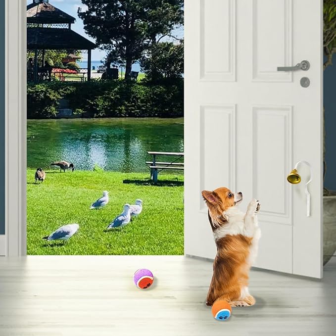 2Pcs Metal Dog Doorbell, Shopkeepers Doggy Training Bell Wall Mounted for Home Decoration Store Entry Door Chime, Store Door Bell for Housebreaking/Housetraining Door Bell/Potty Training (White)