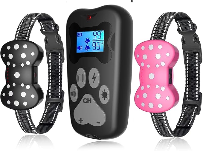 Dog Shock Collar-3000FT,Shock Collar for Dogs with Remote Control, 3 Modes (Beep, Vibration, Static) 2 Dogs Rechargeable Bark Collar for Small, Medium, Large Dogs | Humane Anti-Bark Training