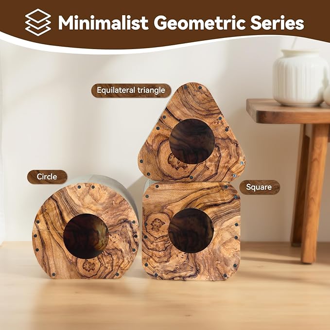 Cat Scratcher House, Cozy Cardboard Design, Safe and Secure for Kittens, Eco-Friendly, Wood Grain (Triangles)