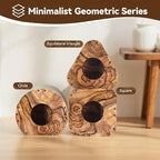 Cat Scratcher House, Cozy Cardboard Design, Safe and Secure for Kittens, Eco-Friendly, Wood Grain (Triangles)