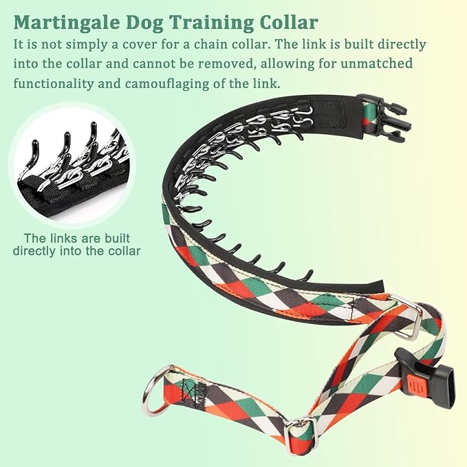 Mayerzon Martingale Dog Prong Collar for Pulling, Personalized Vintage Slip Pinch Collar with Buckle for Large Medium Small Dogs for Walking Training and Festivals(M, Pop Art)
