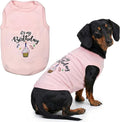 Parisian Pet Dog Shirt – 100% Cotton Shirts for Large Dogs – Pink Sleeveless Puppy Clothes – Lightweight and Breathable Dog Birthday Shirt – Girl Dogs Clothes - Stretchy Pet T Shirts