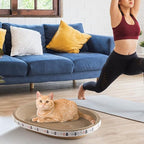 Cat Scratcher, High-Density Oval-Shaped Scratching Board, Water-Resistant and Durable Cardboard, Suitable for Medium to Large Breeds, Provides Firm and Cozy Resting Place