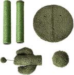 Amazon Basics Sisal Cat Scratching Post, Indoor Cactus Triple Posts for Cats & Kittens with Dangling Ball, Small, 22.4"H, Green