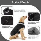 KAMA BRIDAL Dog Winter Coat Warm Padded Puppy Jacket Windproof Water Resistant Clothes for Small Medium Large Pets Christmas Sweater Outfit Vest(Black, 3XL)