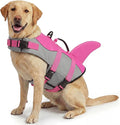 ASENKU Dog Life Jacket - Pet Safety Vest for Swimming & Boating, Shark Life Jacket with Floatation, Dog Lifesavers Swimsuits for Small Medium Large Dogs (Pink, 2XL)