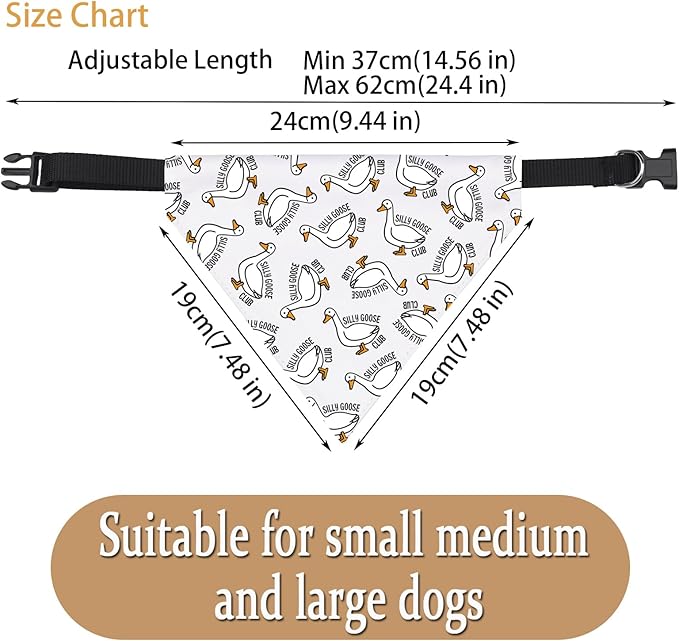JXGZSO 1 Piece Silly Goose Triangle Dog Bandana Meme Goose Duck Merchandise (Silly Goose DB)