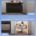 Retractable Baby Gate for Stairs Doorways, Extra Wide 55" No-Drill Pressure Mount OR Screw Mount, Space Saving Mesh Gate with No Bottom Bar Trip Hazard, for Indoor Outdoor Use with Kids, Dogs & Cats