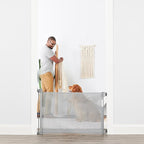 Carlson Pet Products 50" Extra Wide Retractable Dog Gate for Doorways & Bottom of Stairs, Easy Install Pet Gate, Gray
