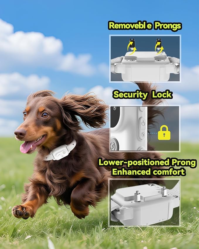 Dog Shock Collar with Lighting Indicator, Dog Training Collar with Remote 3300FT Range, Rechargeable Waterproof E-Collar for Small Medium Large Dogs (White)