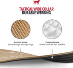 Tuff Pupper Tactical Dog Collar with Handle | Heavy Duty Adjustable Dog Collar | Military Nylon Collar for Medium Dogs | Quick-Release Buckle | Soft Padded Comfort | Training Control (Tan, Medium)