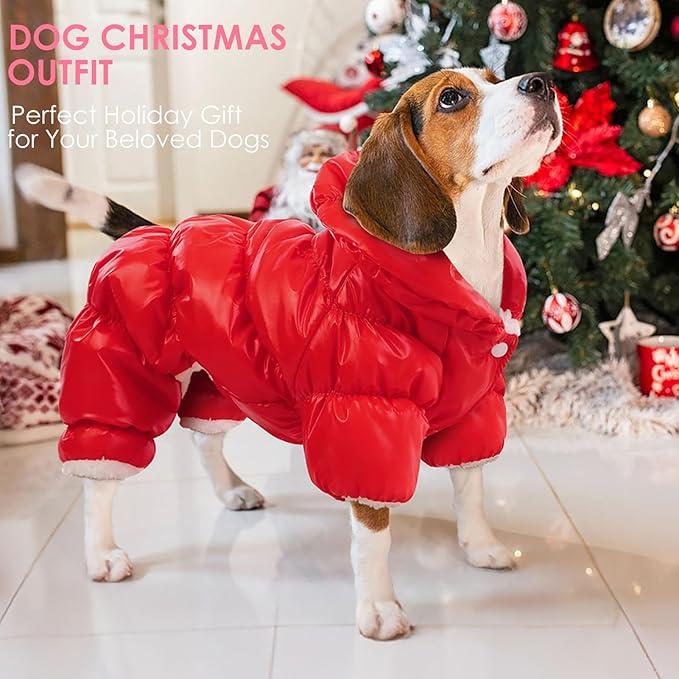 AOFITEE Dog Coat, Dog Winter Jacket, Fullbody Dogs Winter Coat Snowsuit, Waterproof Pet Puffer Jacket Snow Suit with Legs, Pet Fleece Vest, Cold Weather Coats for Small Dogs, L