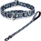 Martingale Collar and Leash Set, Premium No Slip Martingale Collar for Dogs Medium Large, Girl Dog Collars Training (NO26, M)