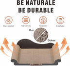 Sofa Shaped Cat Scratching Board,26.6" Extra Large Scratcher Bed for Large Cat Multi-Cats, Scratch Boards Lounge Bed,Cat Couch Furniture Protector (Black)