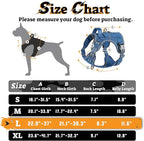 rabbitgoo Dog Harness for Large Dogs No Pull, Tactical Service Pet Vest with Molle and Control Handle, Adjustable and Reflective Military Harness for Easy Walking and Training, Blue, L