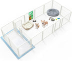 FXW Homeplus Unleashed Indoor Dog Playpen - Stress-Free and Safe Play, Heavy Duty 24 Inch 16 Panels with Connectors (Pack of 2) for Puppy and Small Dogs, White│Patented