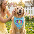 Easter Dog Bandanas 2PCS-XLarge,Adjustable Holiday Party Pets Rabbit Easter Egg Outfits,Triangle Reversible Pet Scarf for Boys and Girls,Dog Costume Gifts for Extra Large Dogs
