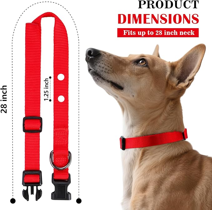 1 Inch Dog Shock Collar Replacement Strap with 2 Holes - Compatible with Most Brands of Ecollar Dog Fences and Training Collars, Red