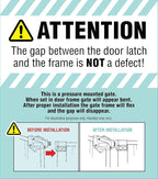 Regalo Safety 56-74.5" Super Wide Baby Gate for Doorways & Open Spaces, Wall Mounted Configurable Safety Gate with Walk-Through Door for Babies, Toddlers & Pets, Black
