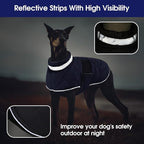 KAMA BRIDAL Dog Winter Coat Warm Padded Puppy Jacket Windproof Water Resistant Clothes for Small Medium Large Pets Christmas Sweater Outfit Vest(DarkBlue, 3XL)