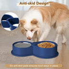 Newget Stainless Steel Dog Bowl Set, 304 Metal Dual Food & Water Bowls for Dogs & Cats, Large Capacity Pet Feeder, Anti-Skid Dog Dish for Small/Medium/Large Pets