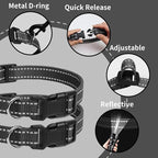 PaiPaitek Shock Collar Replacement Strap, Reflective Black Nylon, 3/4 x 28 Inch, with D-Ring, Compatible with Multiple Training Collars, 2 Pack