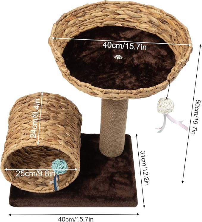 Cat Scratching Post,Cat Scratcher Tree Tower Scratching Posts for Indoor Cats with Cat Toy Mouse Hole and Interactive Ball for Kittens Adults Cats