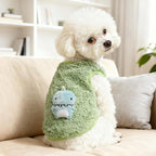 FLAdorepet 3 Packs Teacup Dog Cat XXS Clothes for Chihuahua Yorkie,Winter Warm Fleece Puppy Pet Clothes Sweater Shirt Vest for Mini Newborn Extra Small Dogs (Cute Dnosaur, XXXS(Pet Under 1LBS))