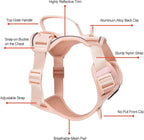 Petmolico Dog Harness for Small Dogs, Cute Harness Vest with Two Leash Clips and Soft Handle, Reflective Easy Walk Puppy Vest - Pink, Large