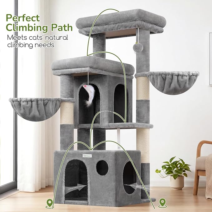 Globlazer Cat Tree for Cats, 48 Inch Multi-Level Cat Tower