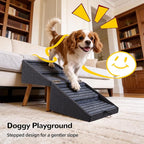 17.13" H Dog Stairs for Small Dogs, 2-in-1 Pet Steps & Ottoman - Foldable Dog Stairs for Couch, Non-Slip Wooden Pet Stairs for Puppy Senior Injured Dogs
