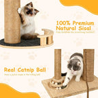 Cypherx Floor to Ceiling Cat Tree, 6 Tier Tall Cat Tower Adjustable Height (81-109 in), Modern Cat Tree Tower for Indoor Cats with Scratching Post, ransparent Capsule and Cozy Hammock, Wood