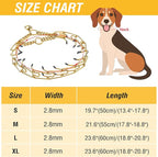 Dog Pinch Collar Stainless Steel,Gold Prong Dog Training Collar,No Pull Martingale Collar Stainless Steel Metal Chain Collar,Adjustable Size Collar for Medium and Large Dogs(S, Gold)