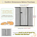 Lumizone Extra Tall Cat Gate 61.02" High Pressure Mounted Extra Wide 2025 New (17 Sizes) 1.37" Gap No Drilling Auto-Close One-Handed Operation Tall Pet Gate for Dogs(Black, 61.02" H x 29.92"-59.44" W)