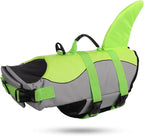 ASENKU Dog Life Jacket - Pet Safety Vest for Swimming & Boating, Shark Life Jacket with Floatation, Dog Lifesavers Swimsuits for Small Medium Large Dogs (Green, M)