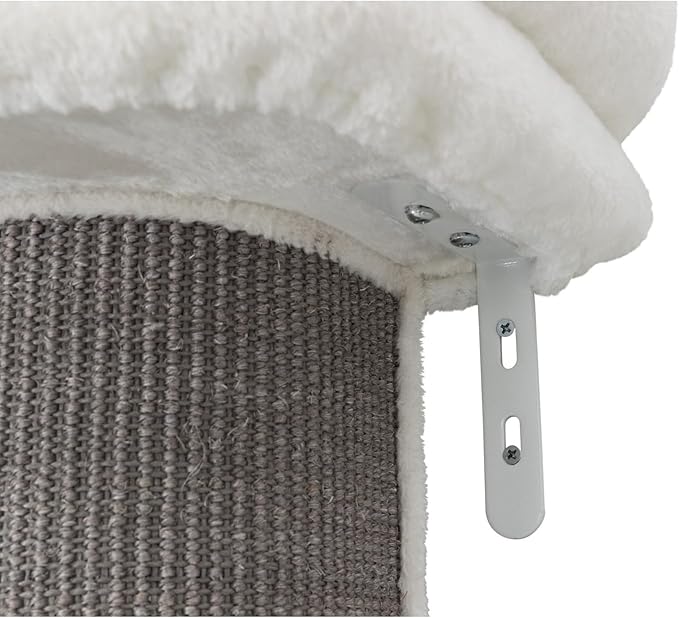 TRIXIE Acadia 63-in Cat Tower with Wall Supports, Oversized Sisal Scratching Post, Three Platforms, Removable Bed, Gray