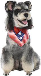 FUAMEY Dog Tuxedo American Flag for Large Dogs,Dog Formal Suit Dogs Attire Pet Bow Tie Puppy Party Costumes Cat Tux Outfits Pets Bandana Cosplay Adjustable Bowties 4th of July Independence Day XL