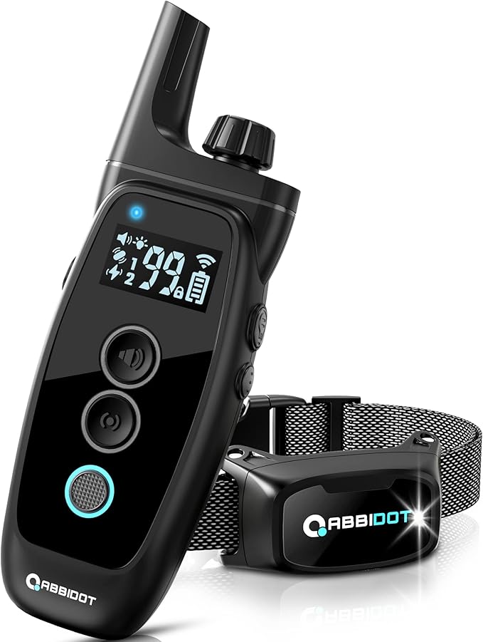 ABBIDOT Shock Collar for Dogs - 3500FT Dog Training Collar with Remote，IPX7 Waterproof & 4 Training Modes, Safety Lock & Night Vision Light，Rechargeable E-Collar for All Breeds